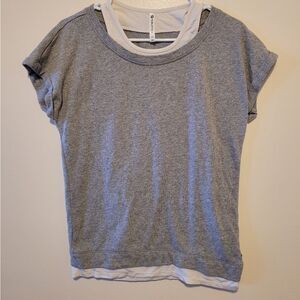 Fabletics Gray Short Sleeve‎ Women's Sweatshirt